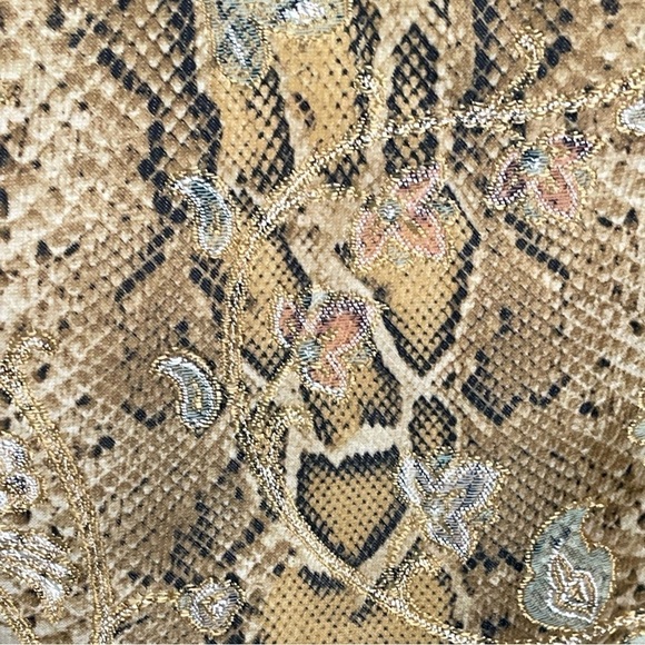 VINTAGE 90S SNAKESKIN SPAGHETTI STRAP EMPIRE SHEATH MINI DRESS CARMEN MARC VALVO - Picture 15 of 16